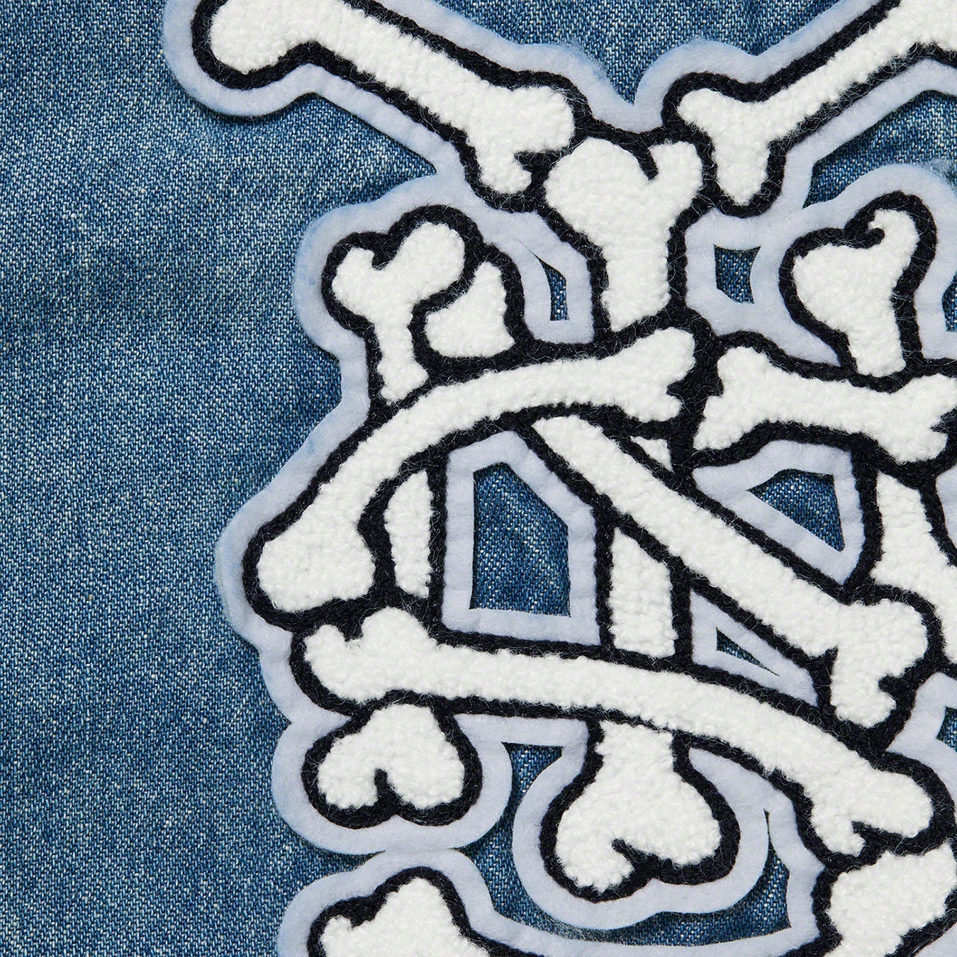 Patches Denim Baseball Jersey view 11